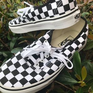 Checkerboard Vans pre-owned in great shape